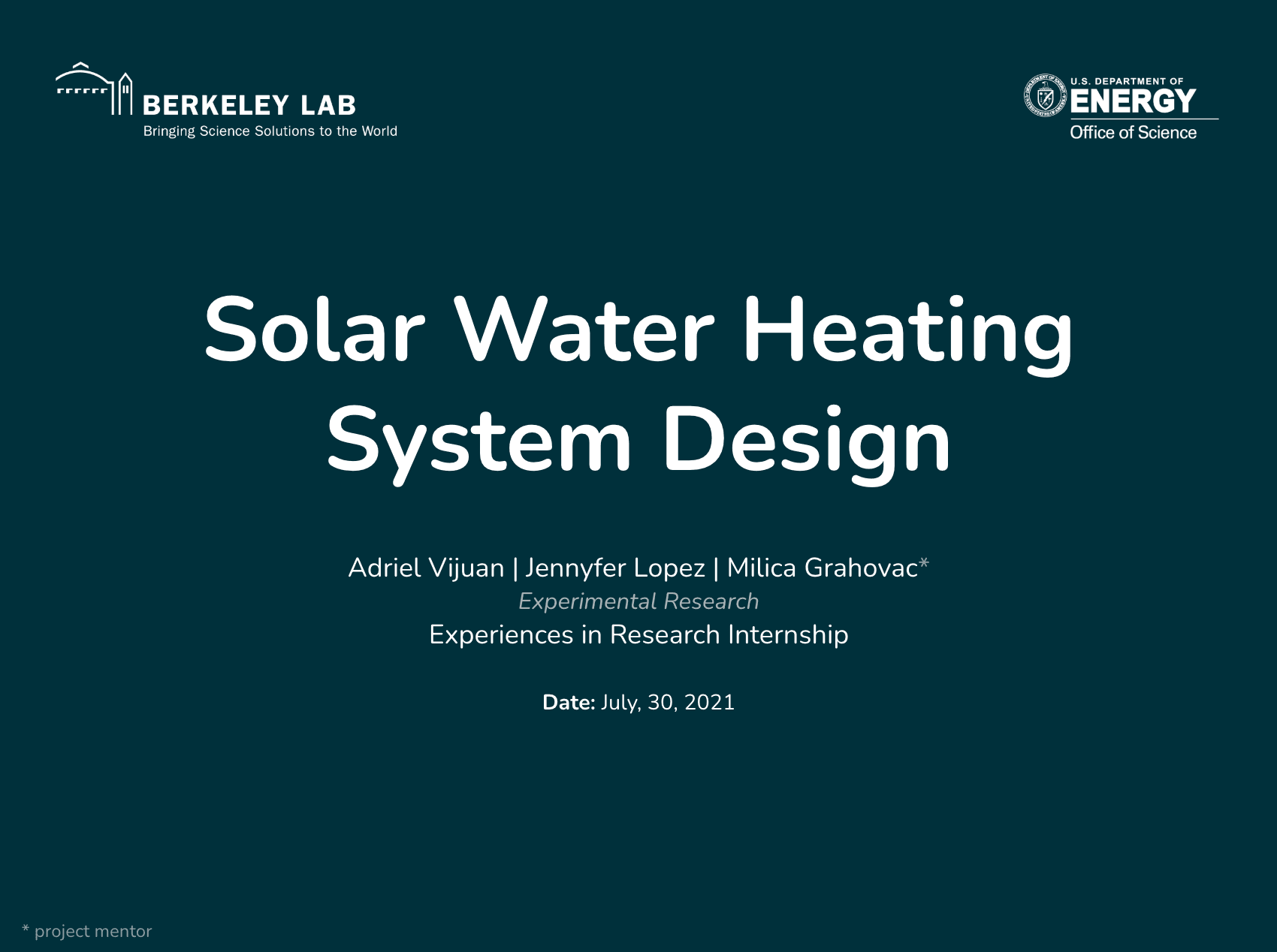 Solar Water Heating Optimization
