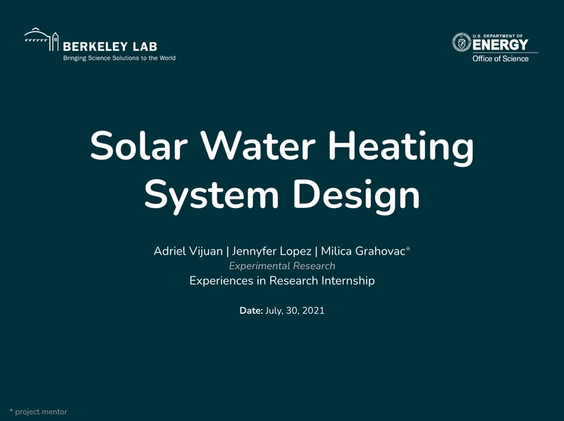 Solar Water Heating Analysis: Performance modeling of solar thermal systems using LBNL weather data