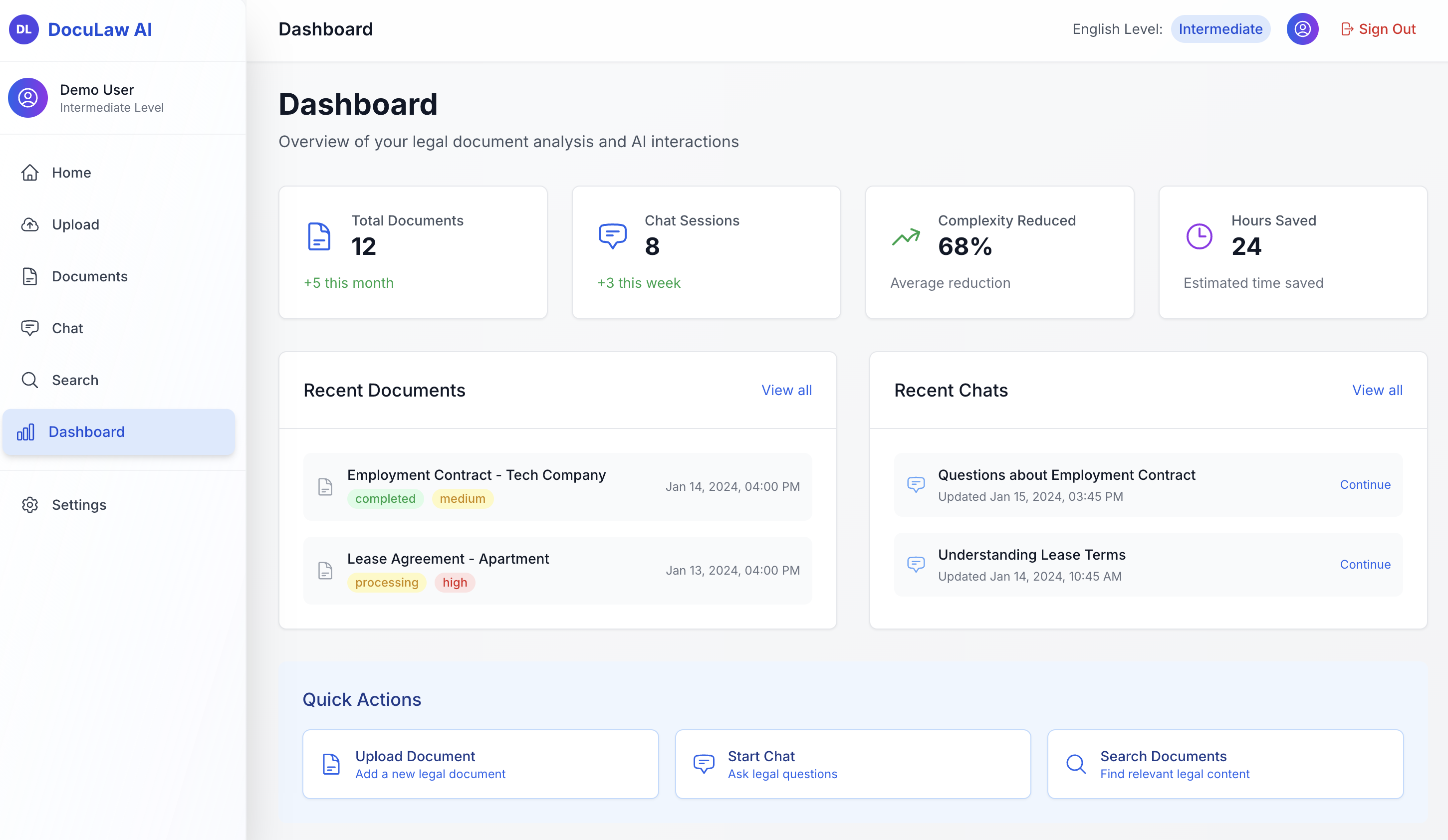 DocuLaw AI: Translate dense legal contracts into plain English with side-by-side comparison