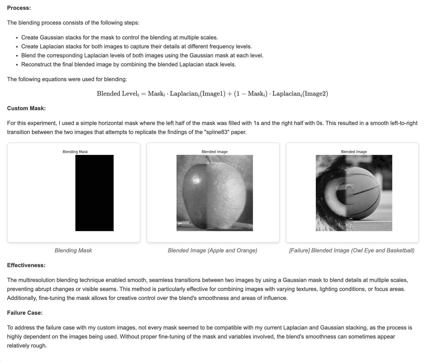 Hybrid Images: Images that change appearance at different viewing distances using frequency separation