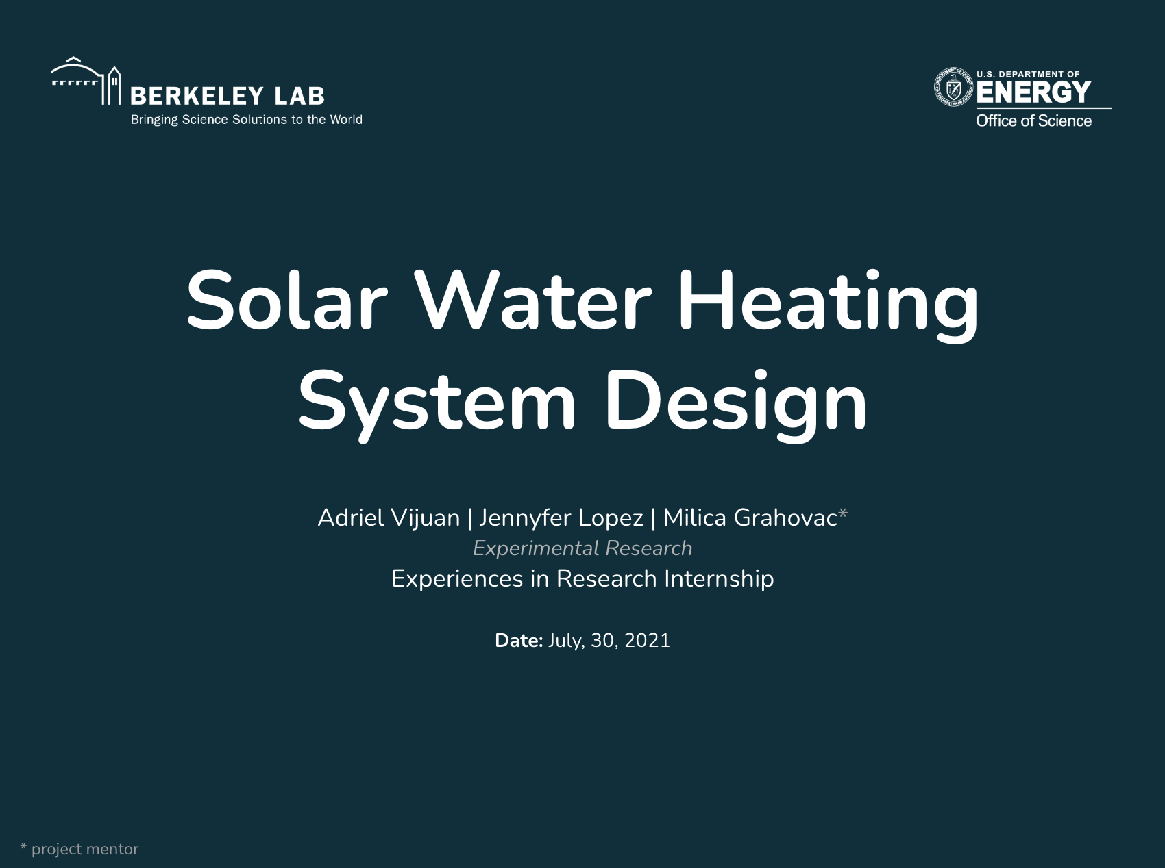 Solar Water Heating Analysis screenshot